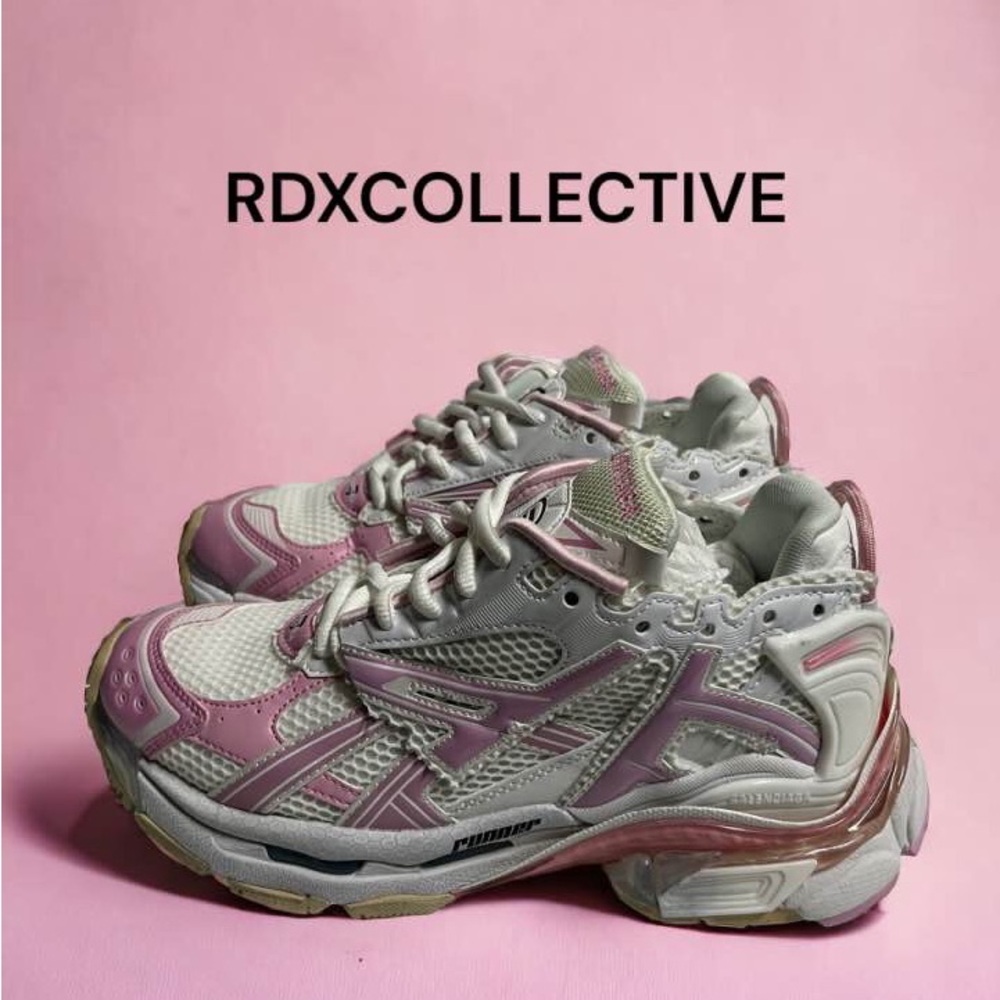 Balenciaga Runner Track Light Pink White Cream Sneaker Women Size 8 Platform